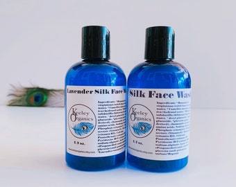 Silk Face Wash...Lavender or Unscented. Sulfate free/natural facial cleanser made with organic ingredients/Esthetician made