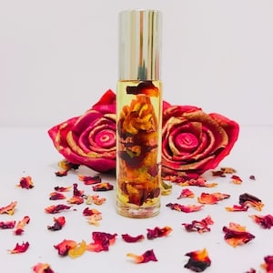 Essential Oil Perfume...LOVE~Natural Essential Oil Perfume Roll-On~Rose & Vanilla Perfume~Rose Perfume~One Of A Kind Gift~Valentine&#39;s Day