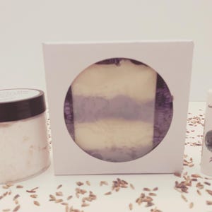 Lavender Spa Gift Set: Vegan Soap, Body Butter & Lip Balm