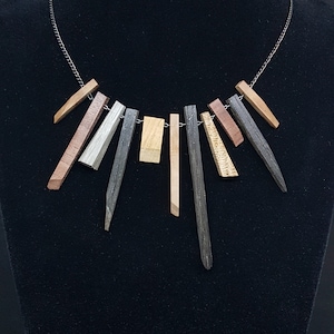 Spikey Simple African styled wooden necklace, Geometrical Unique OOAK Artistic Contemporary jewelry, Art jewerly, Architectural, Minimalist