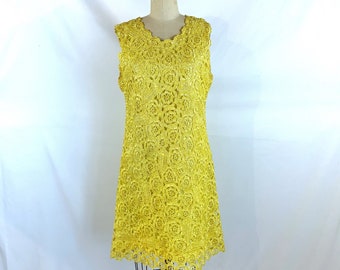 Vintage 50s Crochet Raffia Dress
