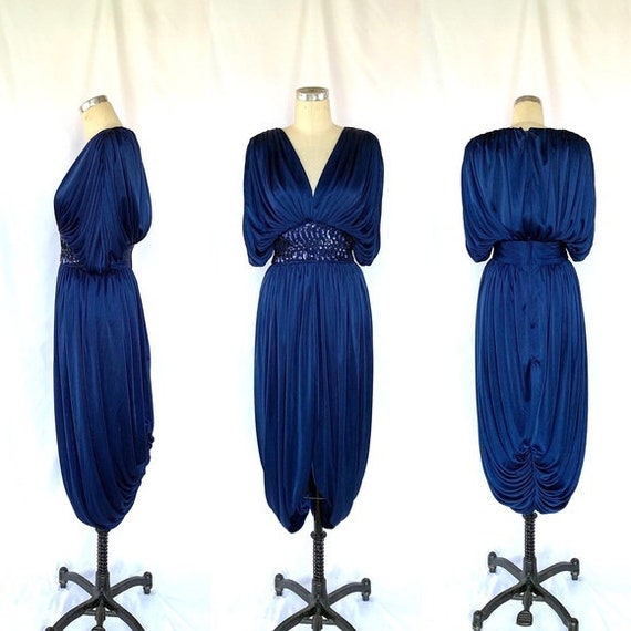 Vintage 70s 80s Sequined Formal Dress Disco Style
