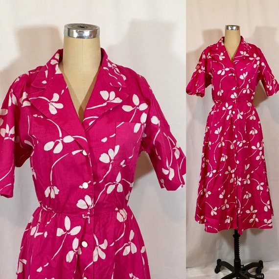 vintage 80s floral dress
