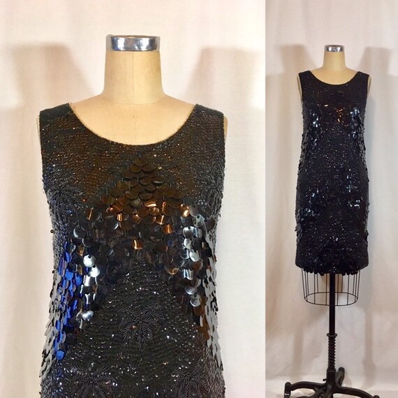 Vintage 60s Sequin Wool Dress