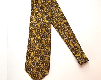 Vintage 70s Elephant Mens Tie