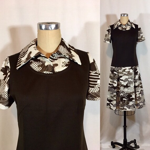Vintage 70s Drop Waist Dress