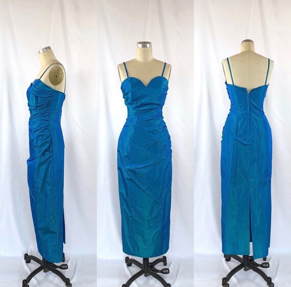 Vintage 80s Formal Maxi Dress Wiggle Small Prom