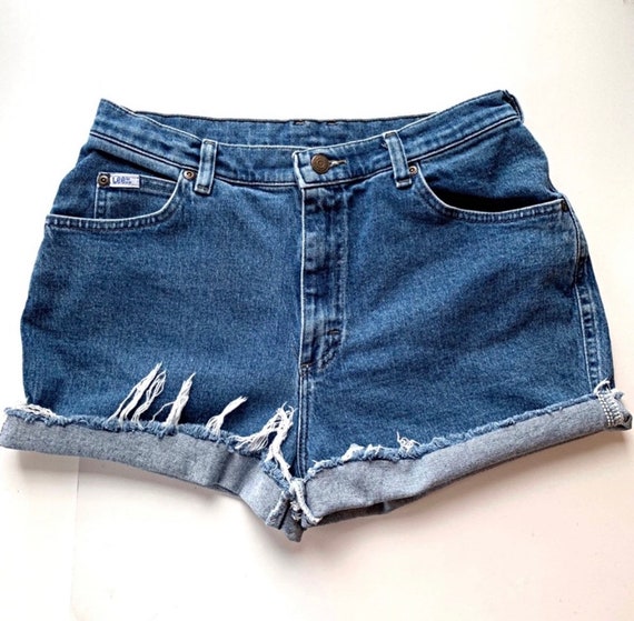 Vintage Lee Cut Off Denim Shorts Bareback 8 - image 1