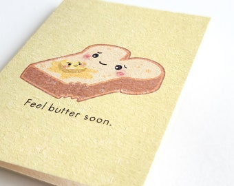 Feel Butter Soon | Cute Get Well Card, Punny Cheer Up Card, Mental Health Awareness