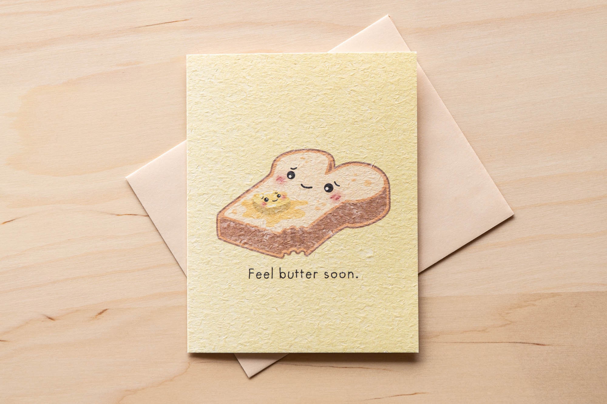 Feel Butter Soon Punny Card Funny Card Food Puns Get Well Etsy
