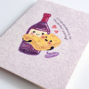 Perfect Pairing | Cute Wedding Engagement Card, Punny Card for Wine Cheese Lovers