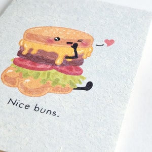 Nice Buns | Cute Naughty Valentine Palentine Anniversary Love Card, Hamburger Pun