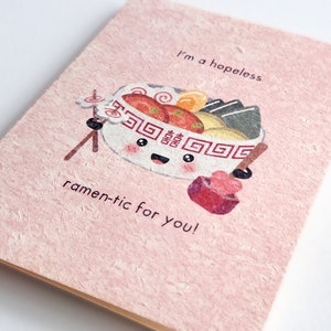 Hopeless Ramen-tic | Cute Valentine Palentine Anniversary Love Card, Funny Japanese Food Pun