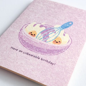 Unbeatable | Cute Birthday Card Printed on Recycled Pulp Cardstock, Breakfast in Bed Ideas