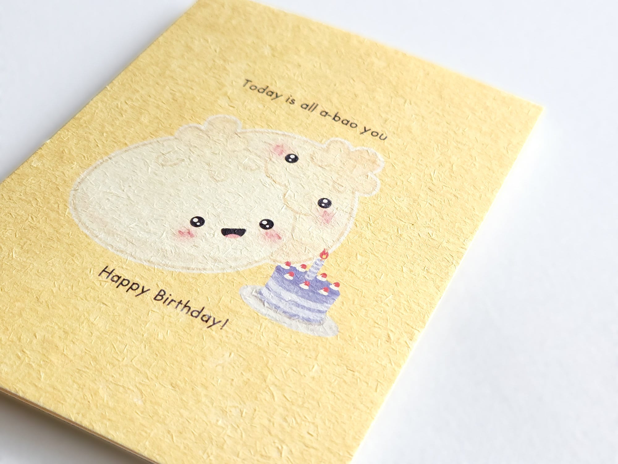 All A-Bao You | Cute Birthday Card Printed on Recycled Pulp Cardstock, Asian Chinese Bun Pun