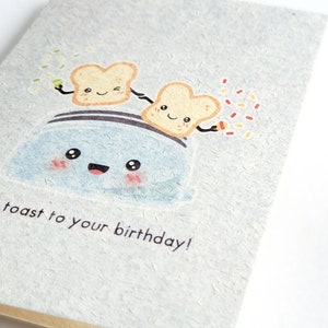 Toast to Your Birthday | Cute Birthday Card Printed on Reycled Pulp, Breakfast in Bed Ideas