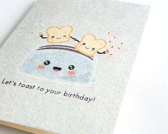 Toast to Your Birthday | Cute Birthday Card Printed on Reycled Pulp, Breakfast in Bed Ideas
