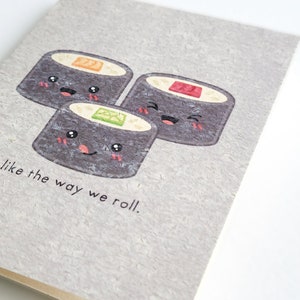 The Way We Roll | Cute Friendship/Love Card, Punny Sushi Japanese Food Card