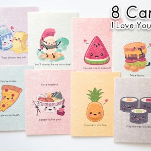 8-Card 'I Love You' Variety Pack | Cute Pun Anniversary Valentine Palentine Cards | A2, Envelopes Included