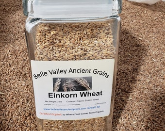 Einkorn Wheat Berries, 3 lb, Decorative Glass Jar