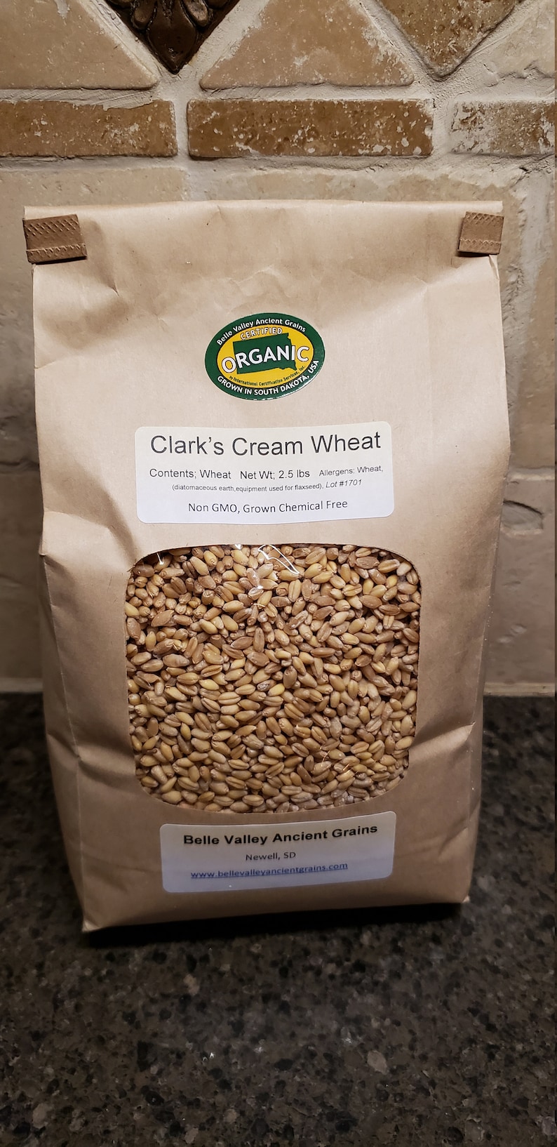 Clark's Cream Wheat Berries 2.5 lb, Certified Organic image 1