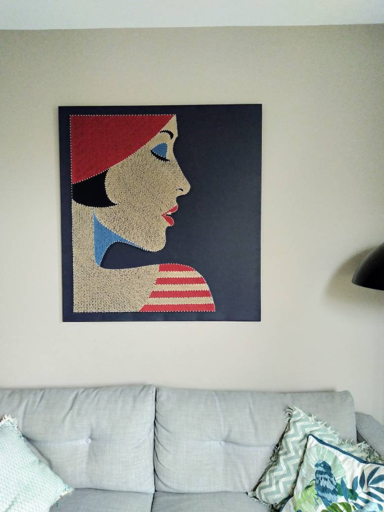 Woman Sleeping Leather String Art