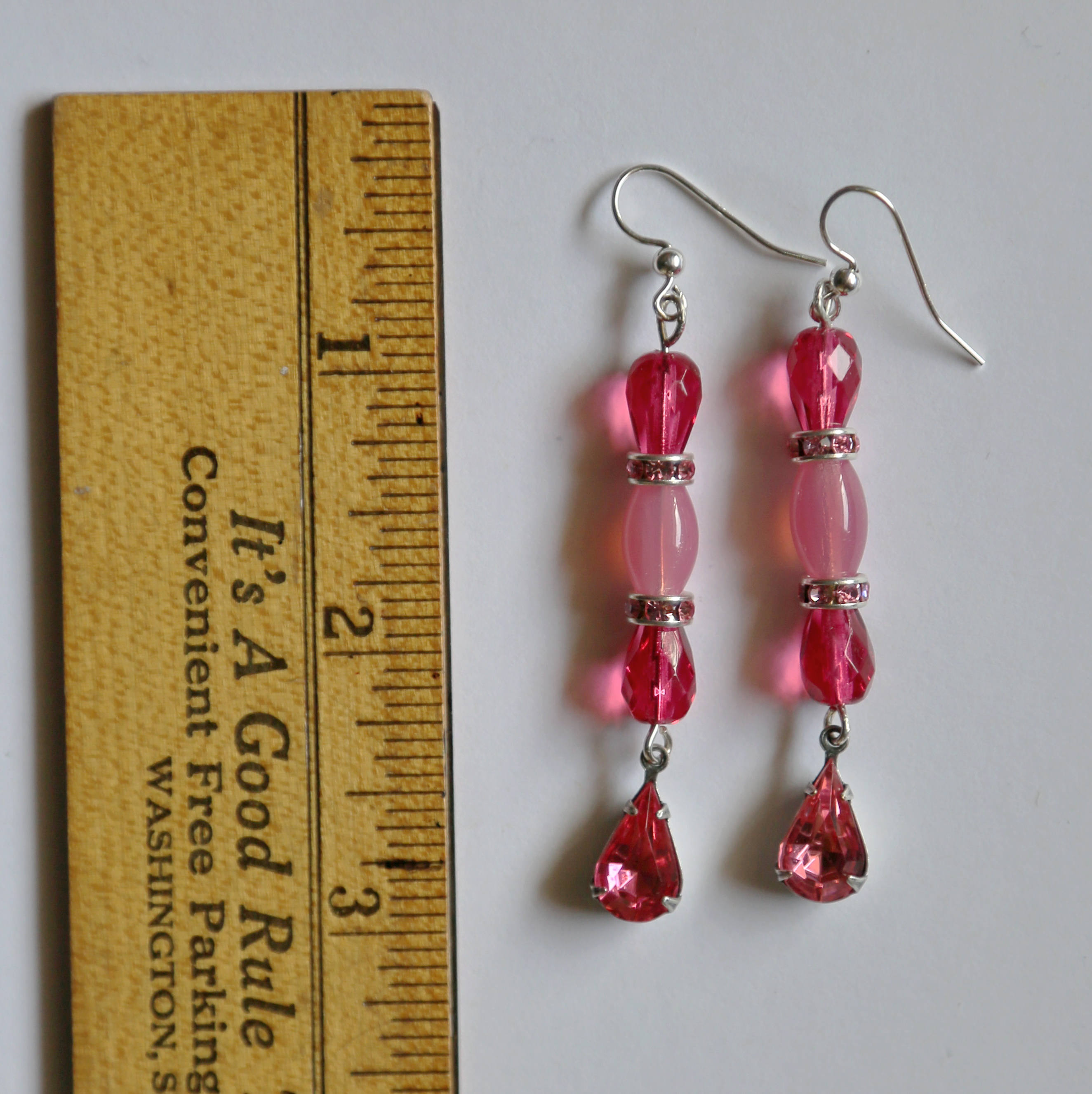 Pink on Pink Mid-century Hollywood Glamour Style Earrings