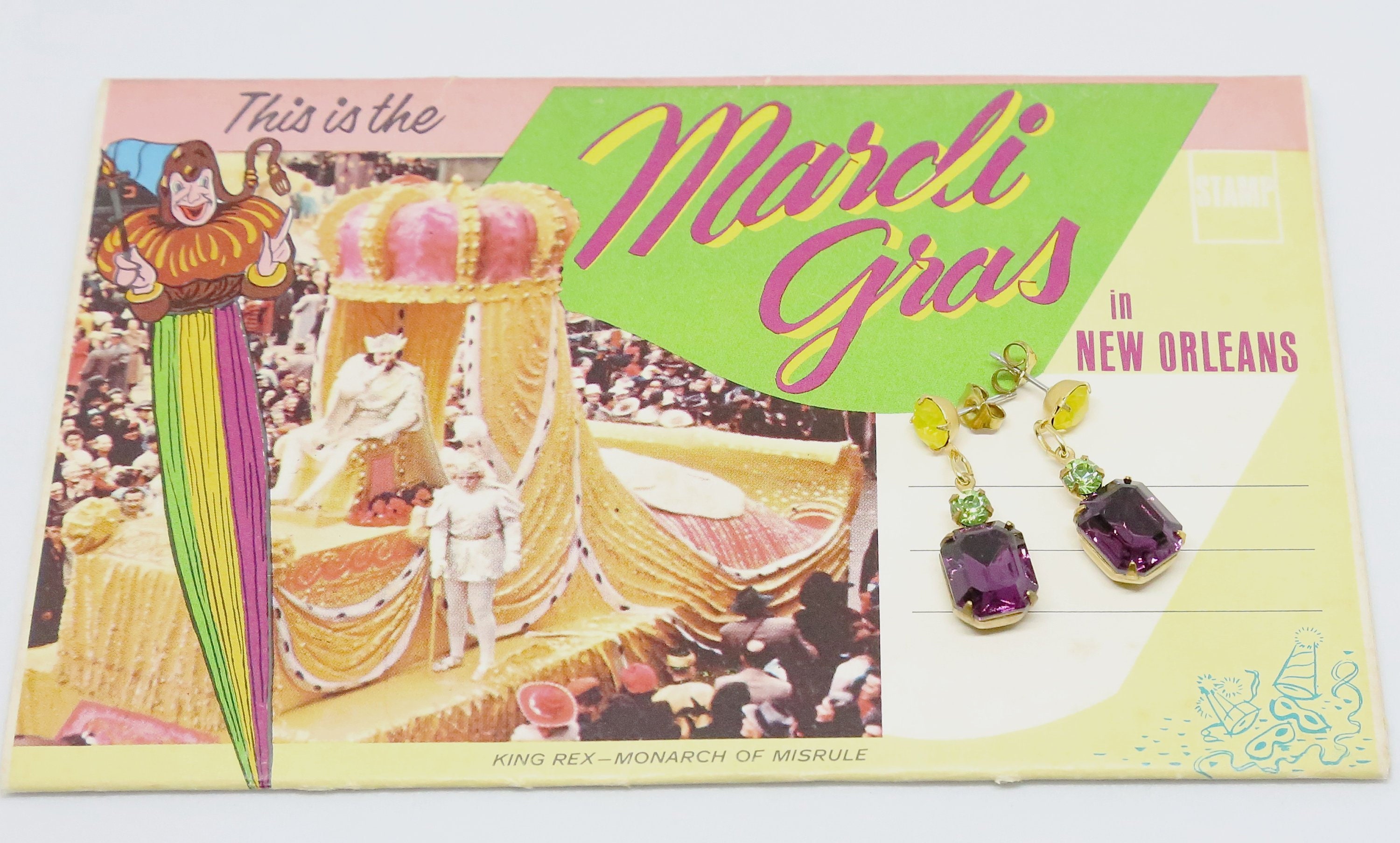 3 Paia Orecchini A Cerchio Con Perline Mardi Gras – Colori Viola, Verde, Giallo – Carnevale E Feste - 5