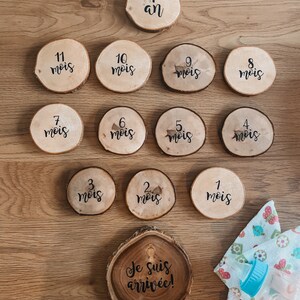Set of wooden month tablets