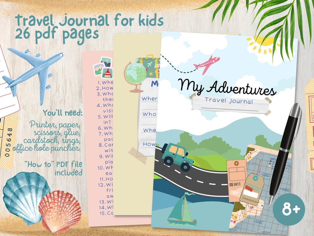 Travel Journal for Kids, Road Trip Journal, Kids Travel Journal, Summer ...