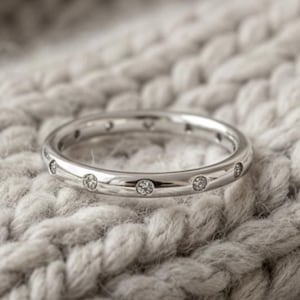 Sterling Silver Eternity Ring • Flush Set White CZ Band • Minimalist 2mm Stacking Wedding Ring