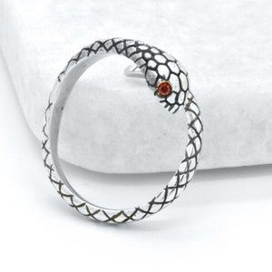 925 Sterling Silver Gothic Biker Unisex Men Women SteamPunk HandMade Statement Small Snake Thumb Pinky Midi Adjustable Ring