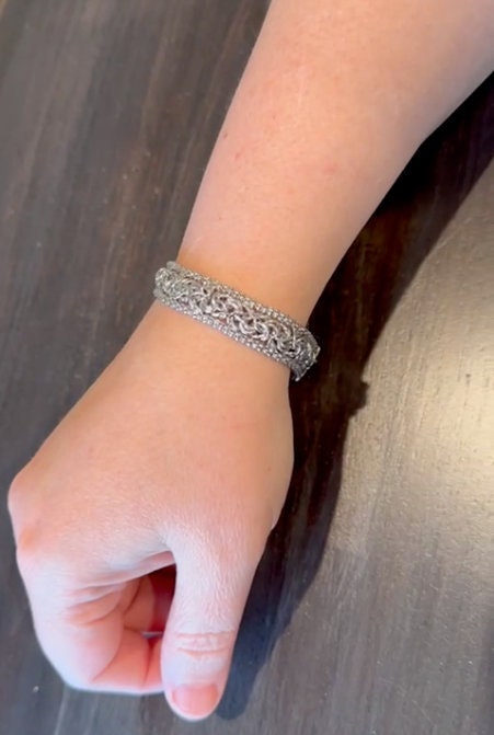 925 Sterling Silver Fancy Wide Interlocked Twisted Flat 7.5