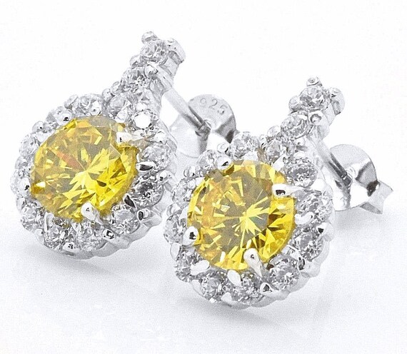 Gemstar Jewellery 18K Rose /& Black Gold Finish Brilliant Cut Yellow Citrine Mickey Mouse Heart Earrings