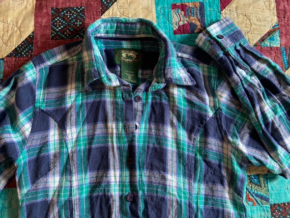 Plaid Flannel Women’s Vintage Flannel Shirt Size … - image 3