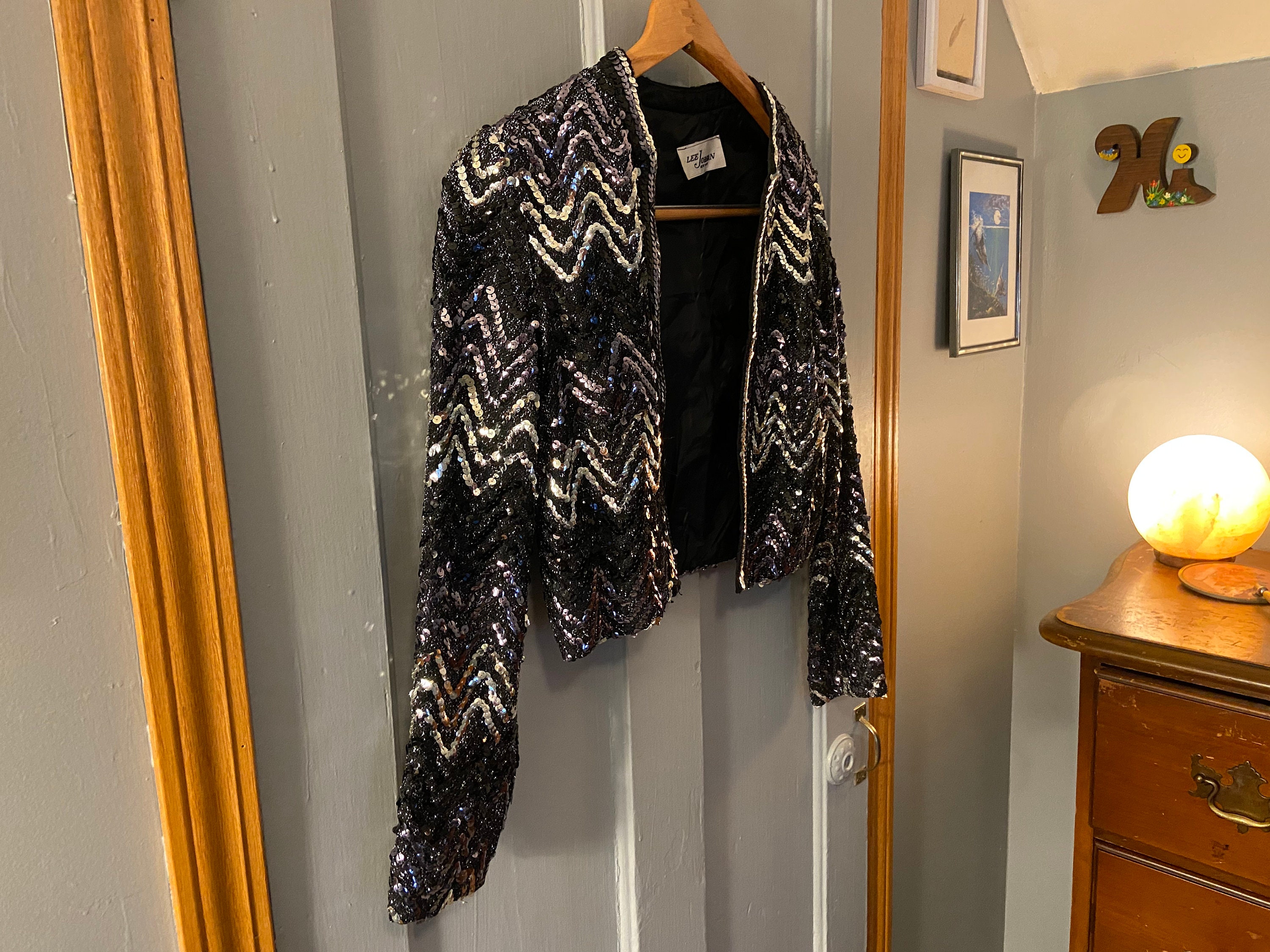 Black Sequin Jacket Etsy Canada
