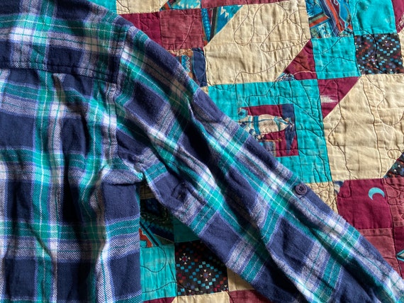 Plaid Flannel Women’s Vintage Flannel Shirt Size … - image 4