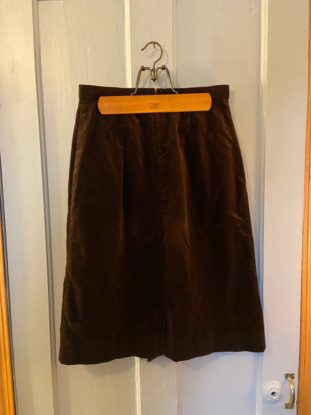 Brown Velvet Skirt Vintage JC Penny Skirt Brown Velour Skirt Vintage
