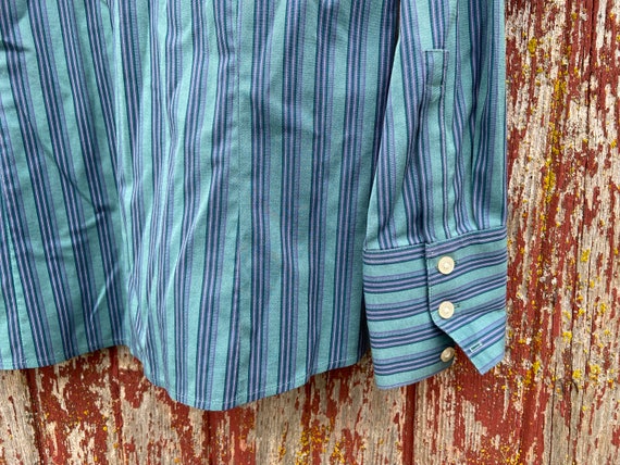 Chemise Eddie Bauer Chambray Violet-vert Rayé - Occasion Très Bon état