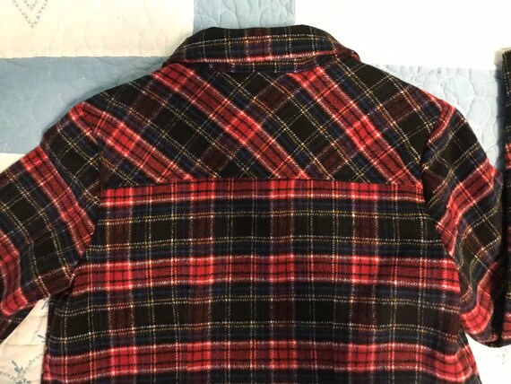 Wool Plaid Jacket Women’s Vintage Wool Jacket Red… - image 7