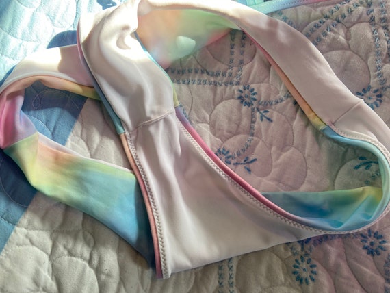 Rainbow Swimsuit Rainbow Bikini Small Top Medium … - image 7