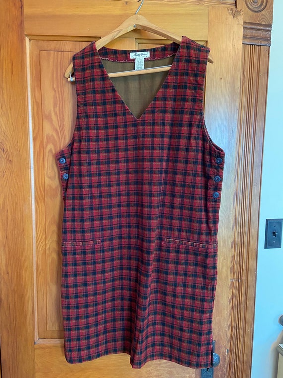 Eddie Bauer Plaid Corduroy Dress Size Large Vintage Plaid Corduroy Dress  Size Large V Neck Fall Dress Short Corduroy Dress Black Red Gold - Etsy