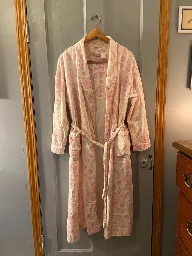 La Cera Robe Womens Vintage La Cera Robe Size Small Pink White Floral