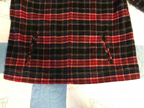 Wool Plaid Jacket Women’s Vintage Wool Jacket Red… - image 6