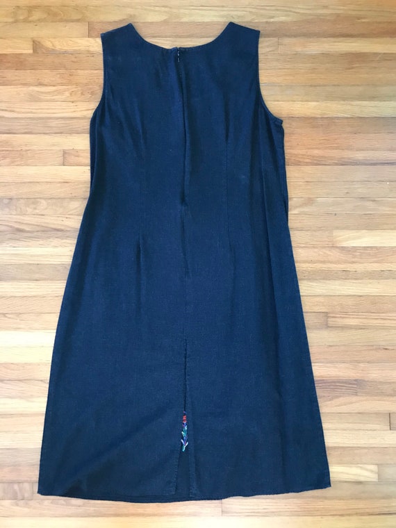 Black Linen Dress Women’s Vintage Black Linen Dre… - image 8
