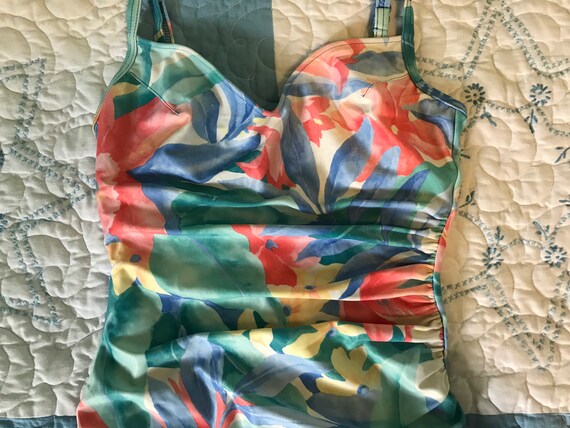 80s One Piece Floral Swimsuit Women’s Vintage Swi… - image 2