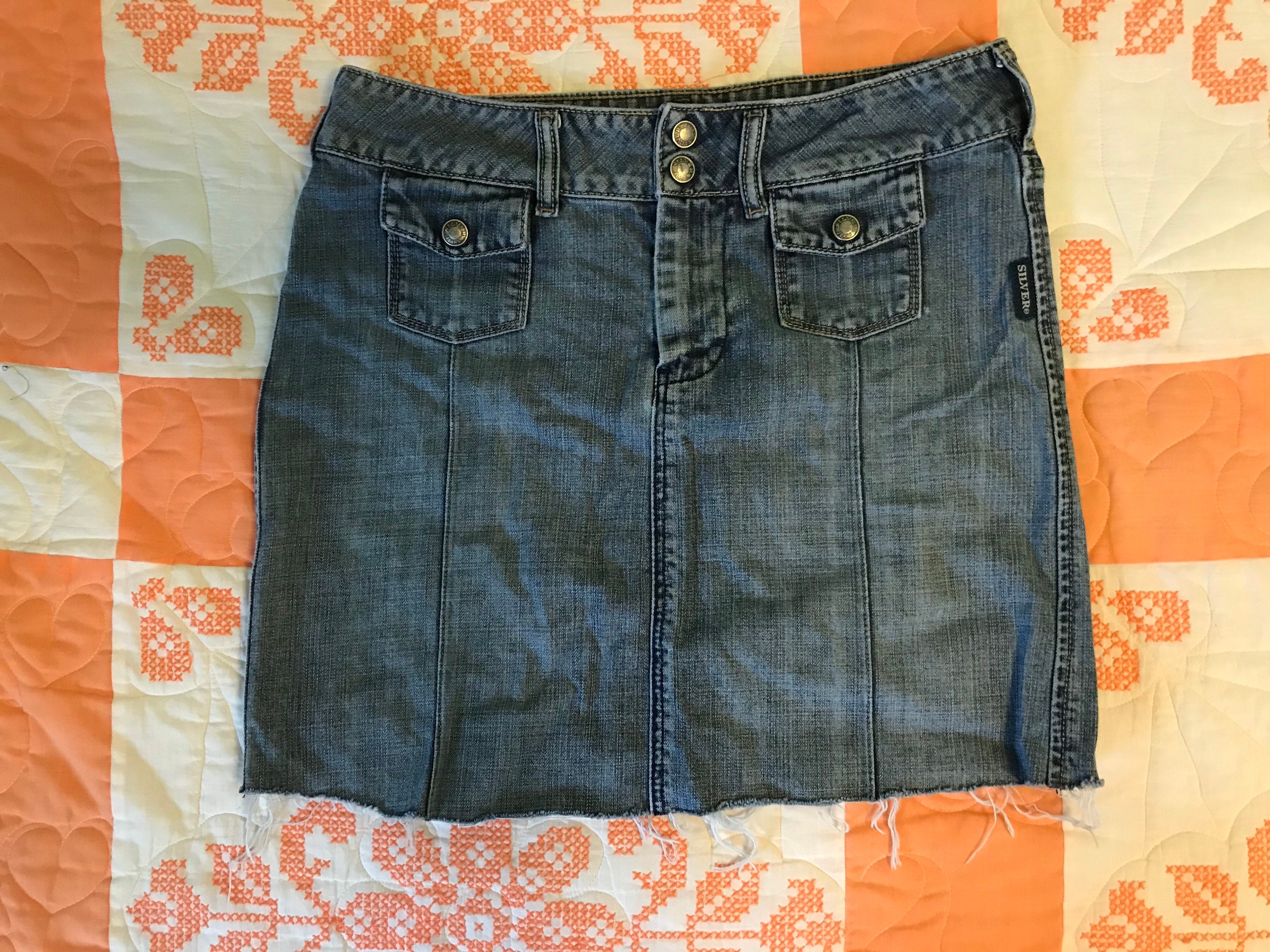 Mini-jupe En Jean Silver Jeans Taille 28 - Bleu, Longueur 37 Cm, Occasion Très Bon état