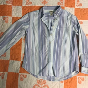 Women’s L.L. Bean Blouse Size Medium Vintage L.L. Bean Button Up Shirt Striped Dress Shirt Size Medium Cotton Dress Shirt