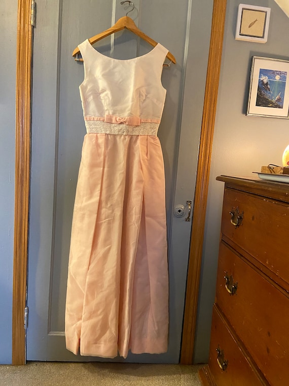 Vintage Pink And White Sleeveless Dress Vintage B… - image 1