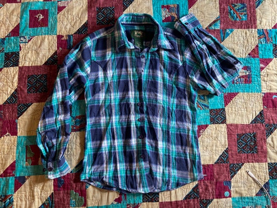 Plaid Flannel Women’s Vintage Flannel Shirt Size … - image 1